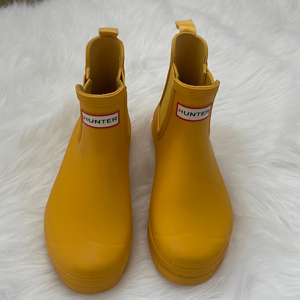 Hunter Ankle Rain Boots Booties Yellow size 7